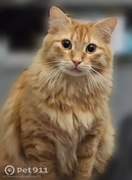 Chat perdu, mâle, Landerrouat - craintif, poils longs roux - photo